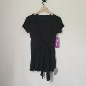 New Savi Mom Wrap Black Maternity Top Size Small NWT